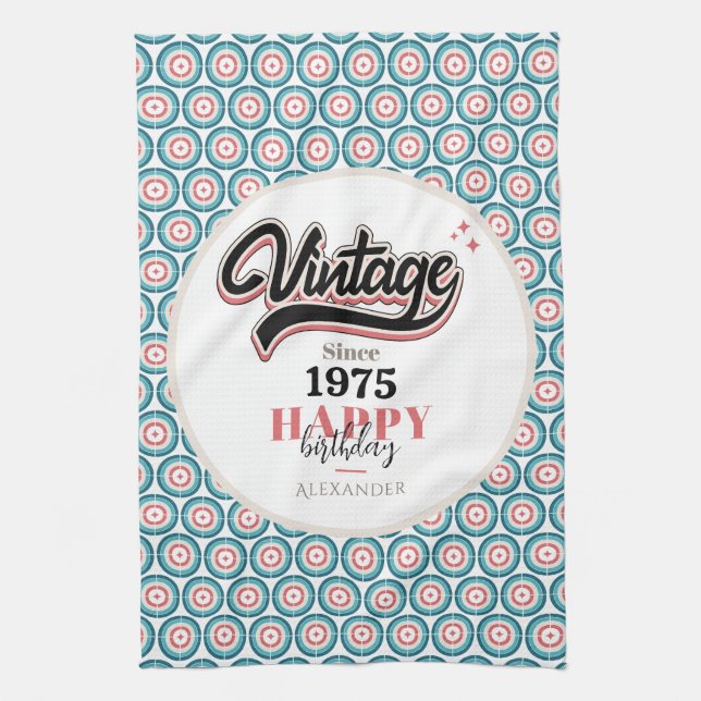 Vintage since - 1975 tea towel (Vertical)