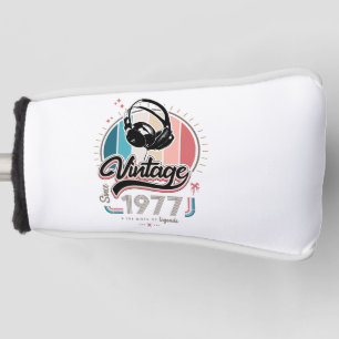 Vintage since 1977 headphones golf head cover