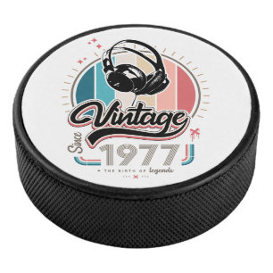 Vintage since 1977 headphones hockey puck