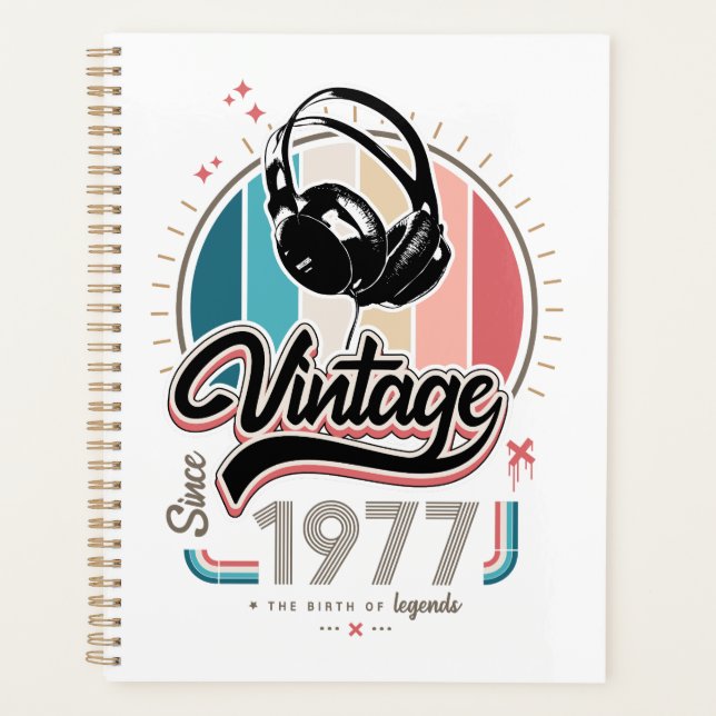 Vintage since 1977 headphones planner (Front)