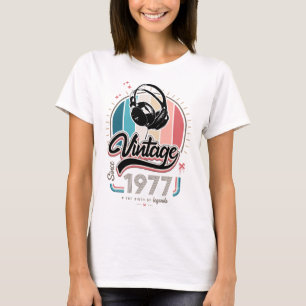 Vintage since 1977 headphones T-Shirt