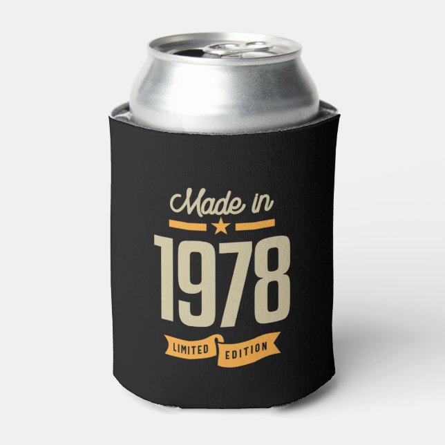 Vintage Since 1978 Birthday Gift Can Cooler (Can Front)