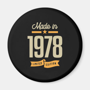 Vintage Since 1978 Birthday Gift Magnet