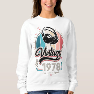 Vintage since 1978 headphones sweatshirt