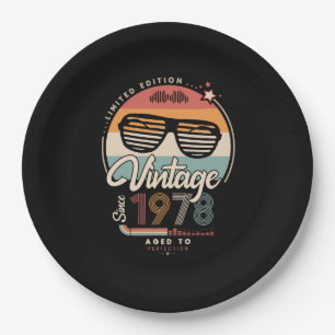 Vintage since 1978 paper plate