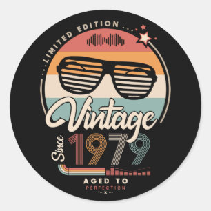 Vintage since 1979 classic round sticker
