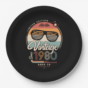Vintage since 1980 paper plate