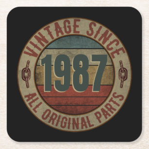 VINTAGE SINCE 1987 ALL ORIGINAL PARTS. SQUARE PAPER COASTER