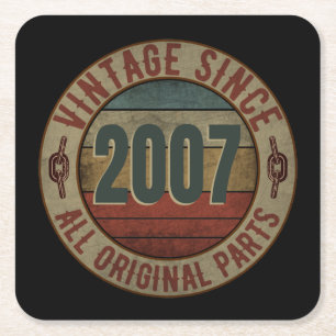VINTAGE SINCE 2007 ALL ORIGINAL PARTS. SQUARE PAPER COASTER