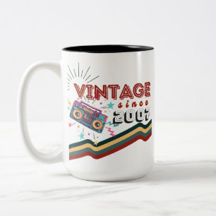 Vintage since 2007 Nostalgic & Vintage Music Two-Tone Coffee Mug