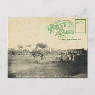 Vintage Singapore Aviation Postcard
