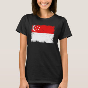 Vintage Singapore Flag Singaporean Independence Da T-Shirt