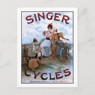 Vintage Singer Cycles Ad Postcard