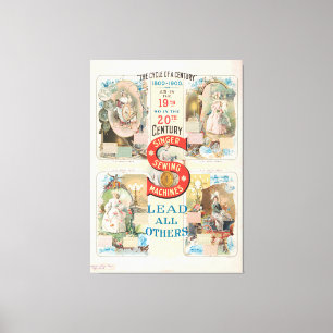 Vintage Singer Sewing Machine Ad Canvas Print