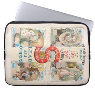 Vintage Singer Sewing Machine Ad Laptop Sleeve