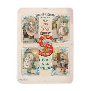 Vintage Singer Sewing Machine Ad Magnet