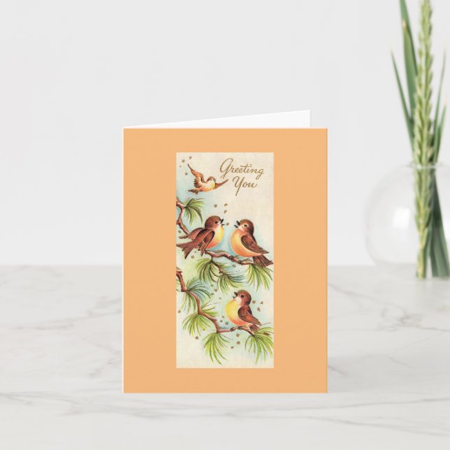 Vintage Singing Birds Card (Front)