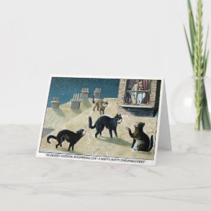 Vintage Singing Cats Christmas Holiday Card