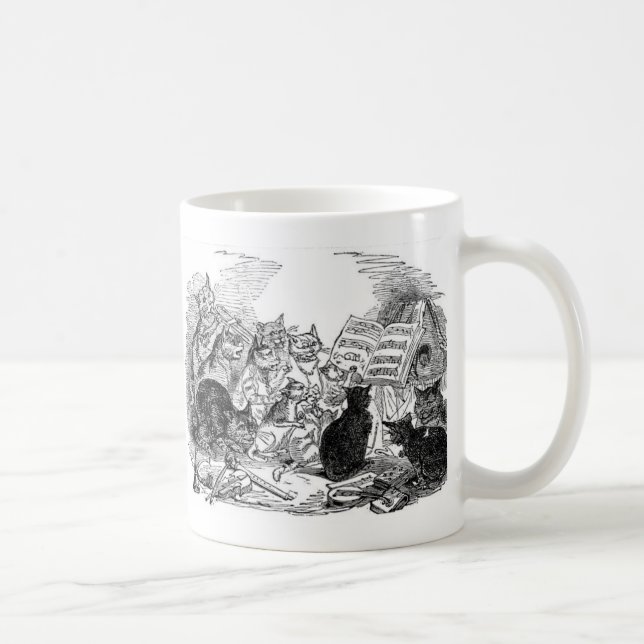Vintage Singing Cats Coffee Mug (Right)