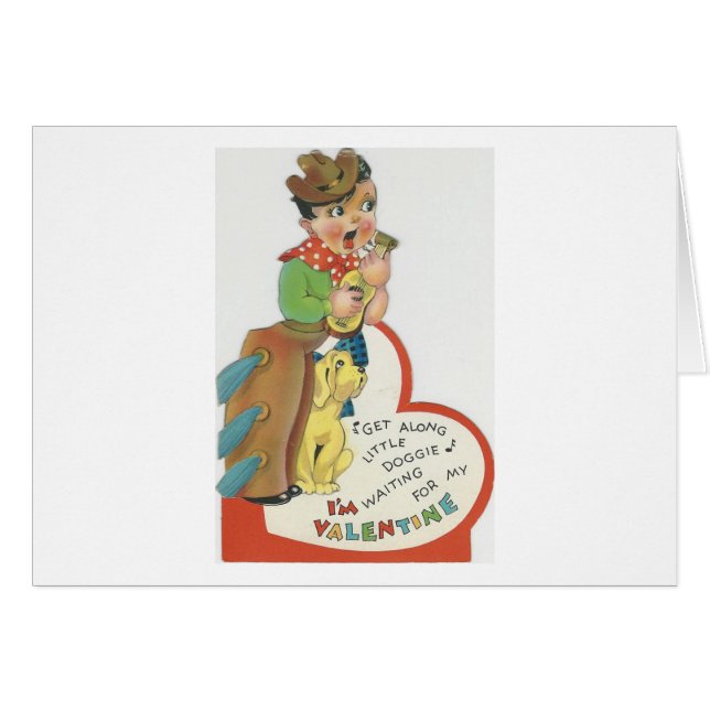 Vintage Singing Cowboy Valentine (Front Horizontal)