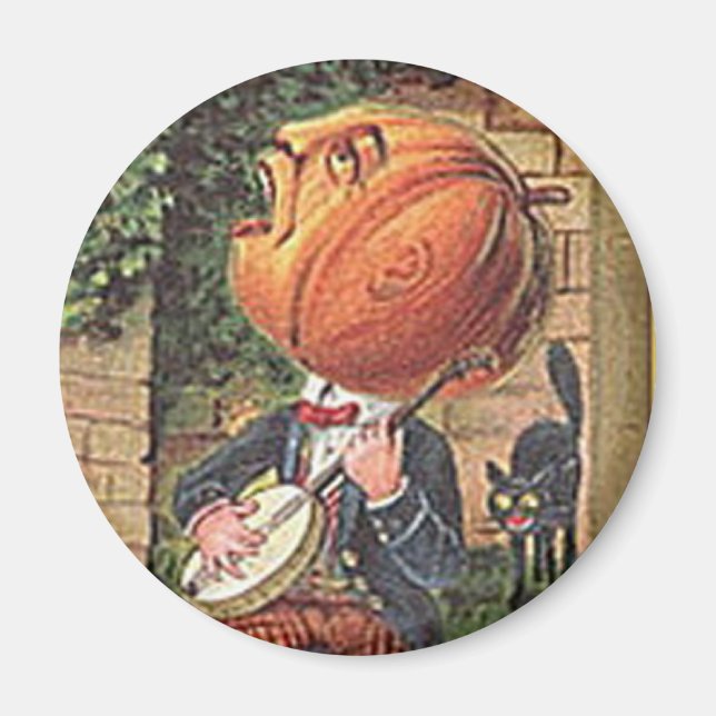 Vintage Singing Pumpkin Man Magnet (Front)