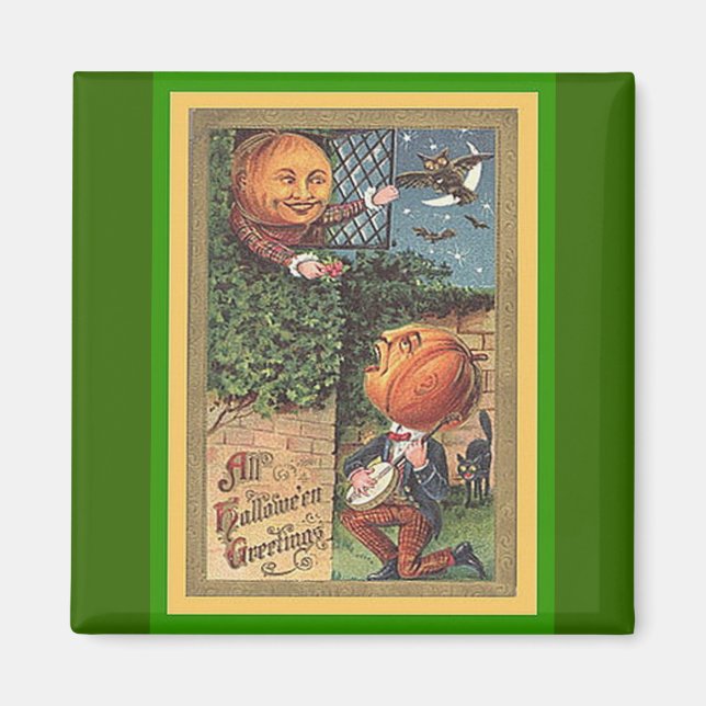 Vintage Singing Pumpkin Man Magnet (Front)