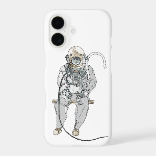Vintage Sitting Diver with Diving Helmet Artwork