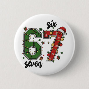 Vintage Six Seven 67 Meme 67 Christmas Holiday Wom 6 Cm Round Badge
