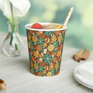 Vintage Sixties Flower Power Paper Cups
