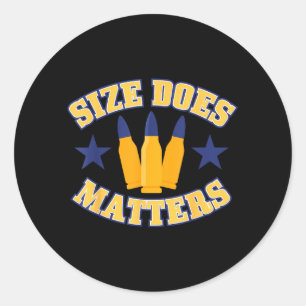Vintage Size Does Matters Bullets Maker Gun Ammo Classic Round Sticker