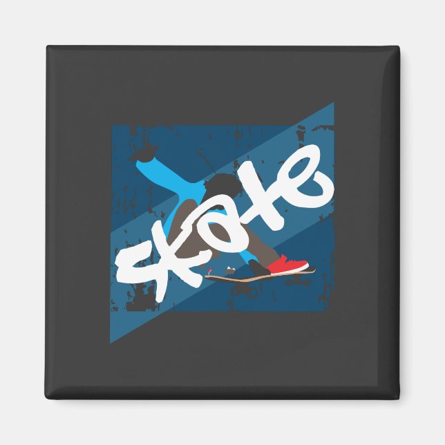 Vintage Skateboard Magnet (Front)