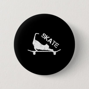 Vintage Skateboard Skateboarder Cat Skateboarding 6 Cm Round Badge