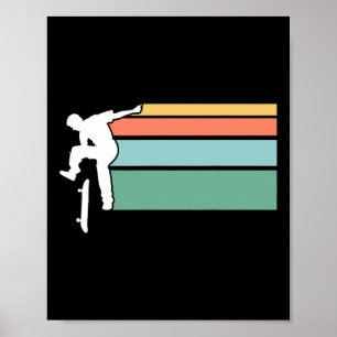 Vintage Skateboarding T Shirt Poster