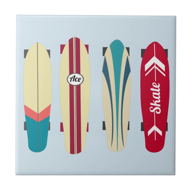 Vintage Skateboards Tile (Front)