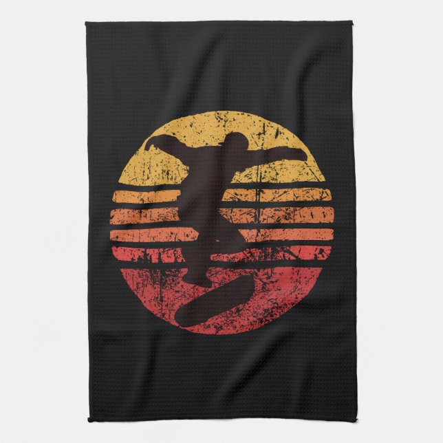 Vintage Skateboatd Tea Towel (Vertical)