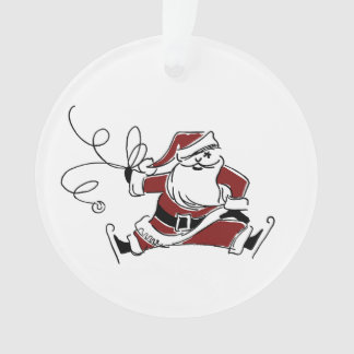 Vintage Skating Santa Christmas Ornament