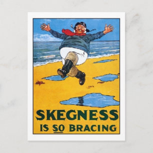 Vintage Skegness Ad - Skegness is so Bracing - Man Postcard