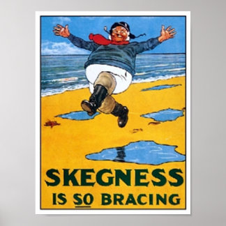 Vintage Skegness Ad - Skegness is so Bracing - Man Poster