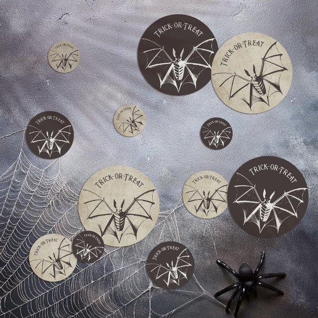 Vintage Skeletal Bat Halloween Confetti (Creator Uploaded)