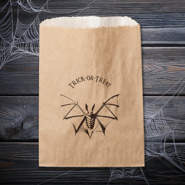 Vintage Skeletal Bat Halloween Favour Bags (Creator Uploaded)