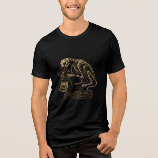 Vintage Skeleton Cat Photographer Gothic Engraving Tri-Blend Shirt