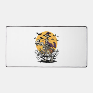 Vintage Skeleton Dinosaur Halloween Shirt Design_1 Desk Mat