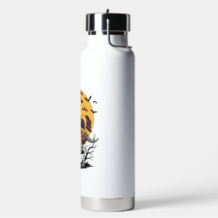 Vintage Skeleton Dinosaur Halloween Shirt Design_1 Water Bottle