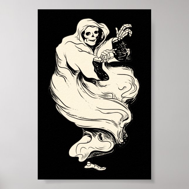 Vintage Skeleton Ghost Poster (Front)