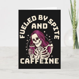 Vintage Skeleton Halloween Fuelled By Spite And Ca Card
