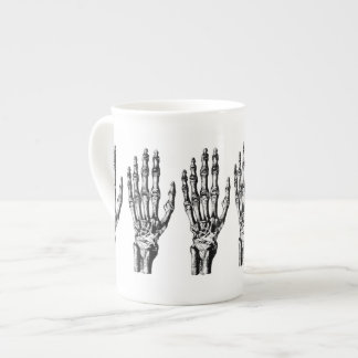 Vintage skeleton hand pattern bone china mug