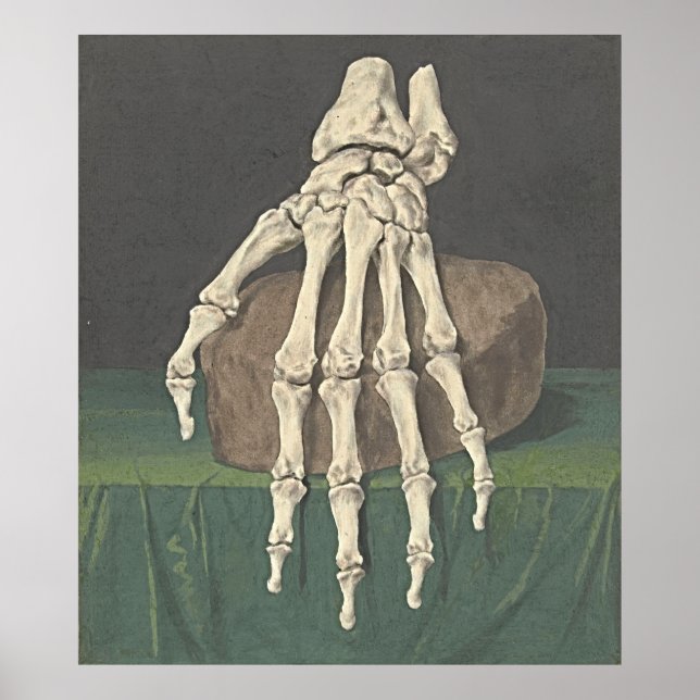 Vintage Skeleton Hand - Retro Art Poster (Front)