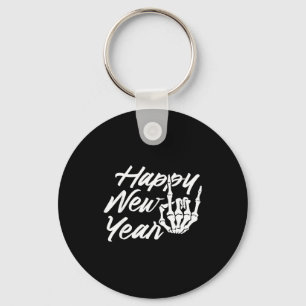 Vintage Skeleton Happy New Year Eve  Key Ring