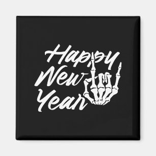 Vintage Skeleton Happy New Year Eve  Magnet