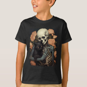 Vintage Skeleton Holding A Black Cat Halloween Got T-Shirt
